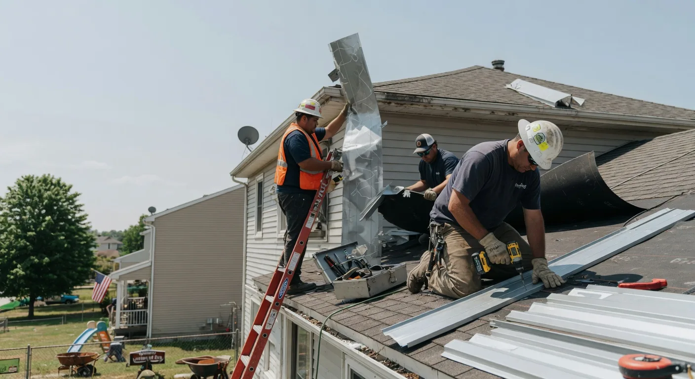 Storm Damage Metal Roof Repair in Villa Ridge, IL